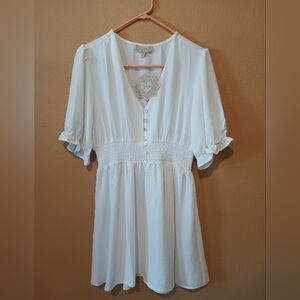 White Button-Down Dress